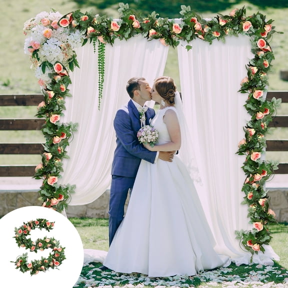 Zhmrfg Valentine's Day Decor Artificial Flower Vines 78.7 Inch Fake Leaf Vines Durable Soft Decor For Indoor Outdoor Wedding Arch Wall Stairs Balcony Garden Valentine's Day Romantic Ambiance