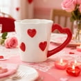 thumbnail image 1 of Zhmrfg Valentine's Day Decor Couple's Mug Ceramic Romantic Heart Pattern Comfortable Grip Easy To Clean Decor For Daily Drinking Coffee Tea Valentine's Day Gift Lovers Couples Romantic Dinners Home, 1 of 6
