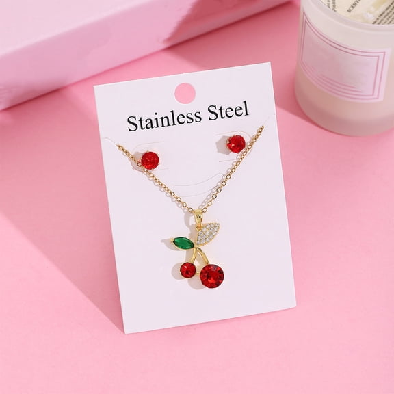 Zhmrfg Valentine's Day Decor,Delicate Collarbone Necklace Earrings Set,Elegant Versatile Accessory for Daily Wear Dating Parties Office Romantic Valentine's Day Gift for Lover Girlfriend Wife Fashion