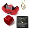 thumbnail image 1 of Zhmrfg Valentine's Day Decor-Double Heart Necklace Preserved Rose Gift Box Set,Sparkling Zirconia Gold Tone Adjustable Chain Heartfelt Message Card Decor for Valentine's Day Anniversary Romantic Gift, 1 of 1