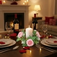 thumbnail image 1 of Zhmrfg Valentine's Day Decor Faux Austen Rose Garland Candle Cup, Romantic Candle Holder for Wedding Party Decoration, Elegant Floral Candle Ring for Cozy Valentine's Day Celebrations, 1 of 6