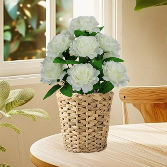 Zhmrfg Valentine's Day Decor Silk Plastic Fake Flowers, Realistic Rose Bouquet, Red, Pink, White Artificial Flowers for Valentine's Day Decoration, Ideal for Weddings, Theme Parties, and Home Decor