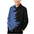 thumbnail image 1 of Auroural Girls Shirts Size 7 Boys Button Down Shirt Long Sleeve Printed Children's Printed Long Sleeved Button Front Top Blue 7-8 Years, 1 of 7