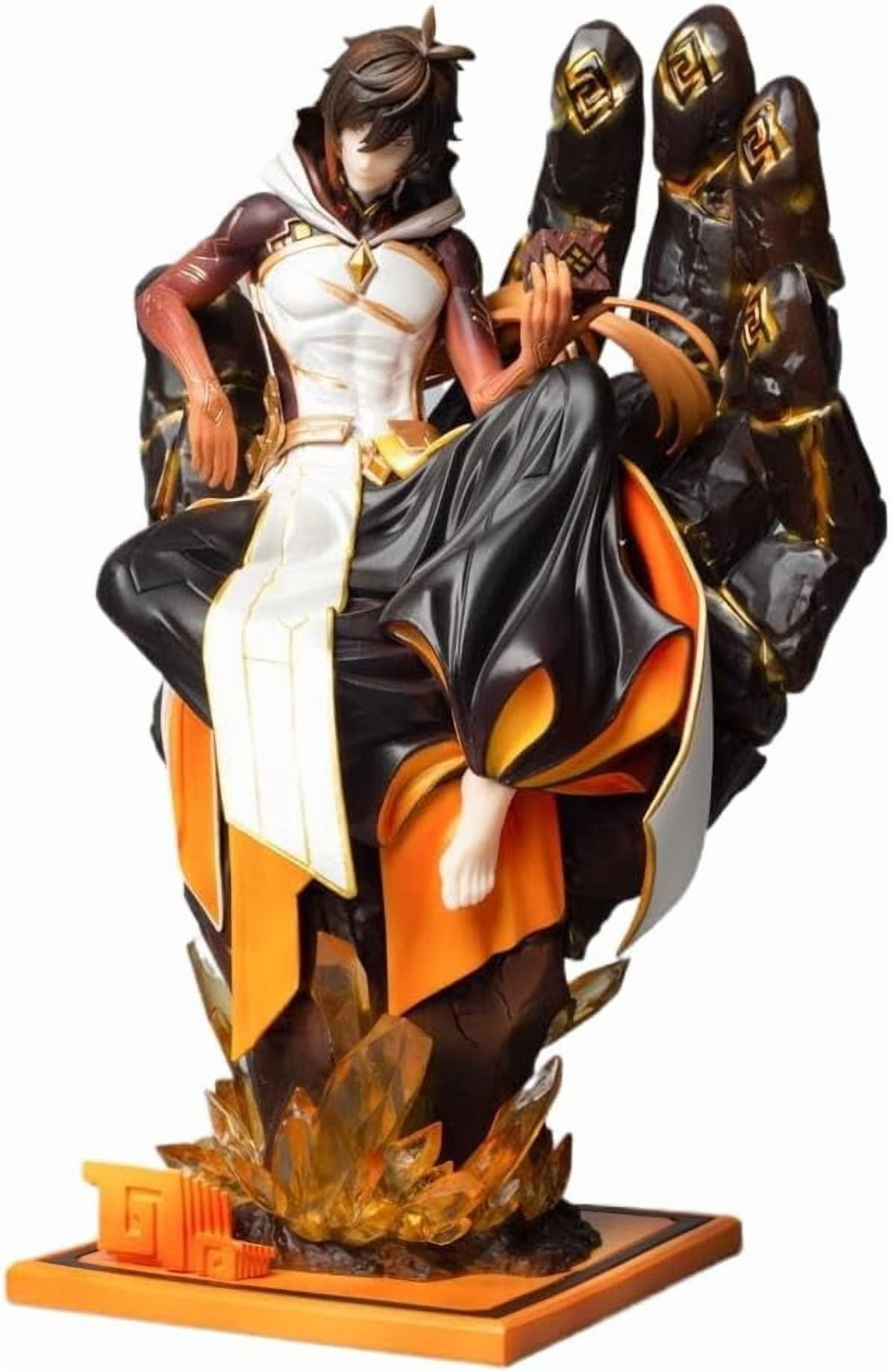 Zhongli Figure Sitting Five Finger Throne Zhongli Anime Figures 26cm/10.2inch PVC Handmade Game Model Statue Collectible Craft Gift