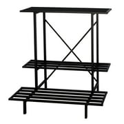 Zhongma 3 Tier Space-saving Plant Stand Heavy Duty Plant Holder for Home, Garden,Plant Lovers, 35.43 x 17.32 x 36.22 inches, Metal Storage Rack Shelf/Freestanding Display Stand