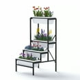 thumbnail image 1 of Zhongma 4Tier Heavy Duty Raised Garden Bed Metal Stand Frame with 4 White Planters for Flowers Herb Vegetables for Patio Balcony Greenhouse, 1 of 4