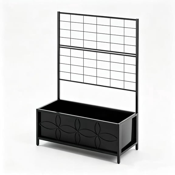 Zhongma Sturdy Raised Garden Bed with Trellis {15.75 x 35.43 x 48.8 in) for Vegetables Flower, Planter Box for Backyard Patio Balcony