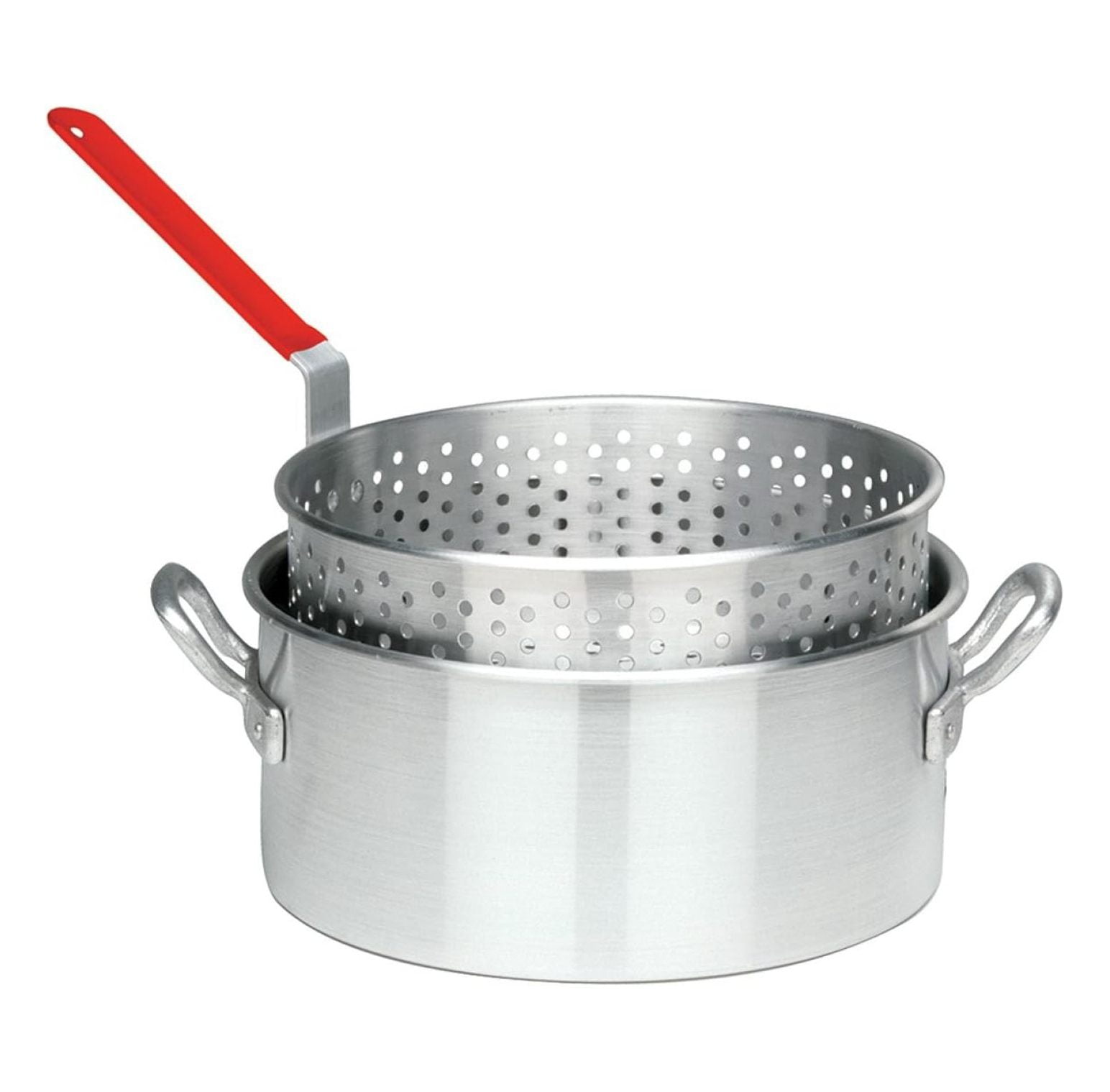 Heavy Duty Aluminum Fry Pot with Perforated Basket, 10-Quart