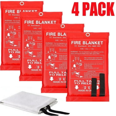 Zhongxiazhiyue Efficient Fire Safety Blanket, Fiberglass, 39''x39'', 4 Pack