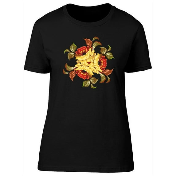 Zhostovo Flower Painting T-Shirt Women -Image by Shutterstock, Female x-Large