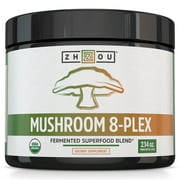 Zhou Mushroom 8-Plex | Boost Immune Support, Energy, Endurance & Overall Wellness | Lions Mane, Reishi Mushroom & Turkey Tail | 30 Servings, 2.14 oz
