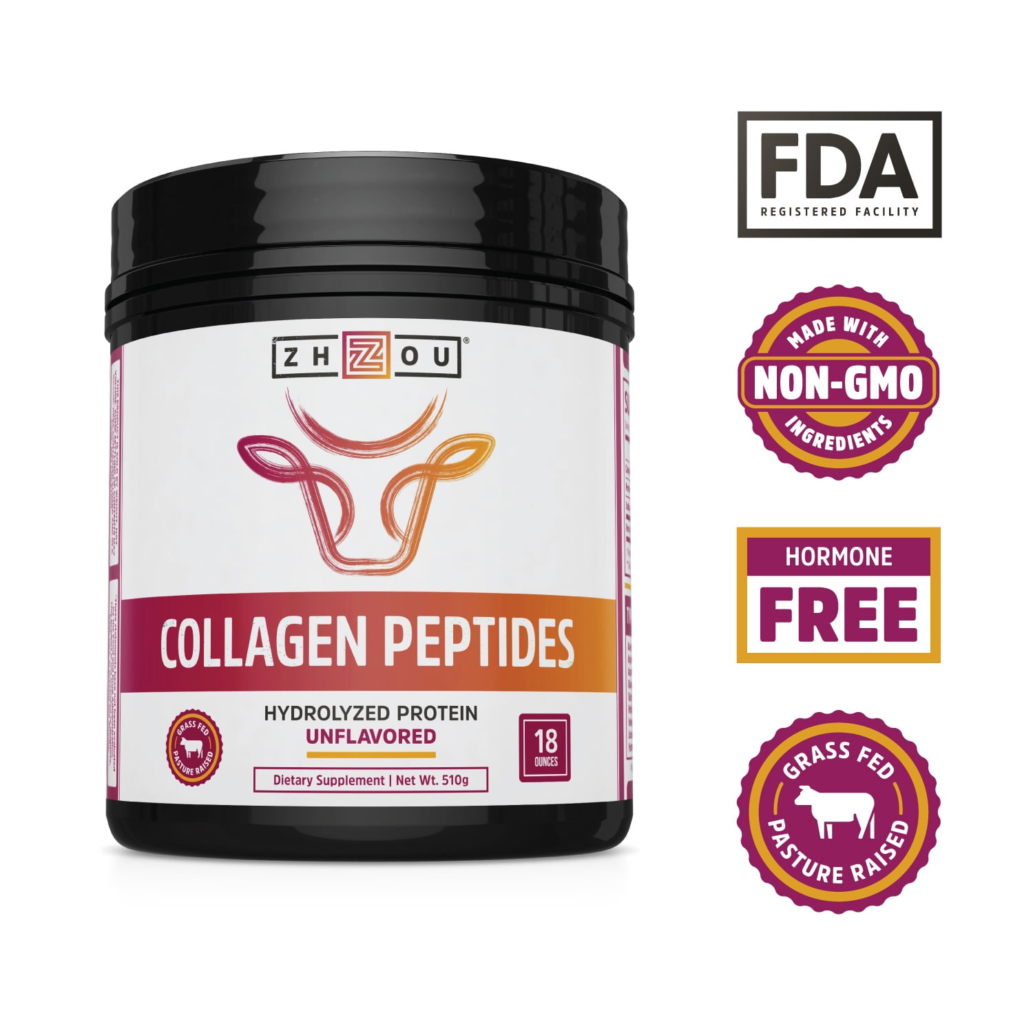 Zhou Nutrition Collagen Peptides, 18 Oz