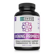 Zhou Nutrition Evening Primrose Oil Capsules, Supports Hormone Balance for Women, PMS and Menopause Support, Cold Pressed, Lab Verified and Hexane Free - 1300mg 10% GLA, 90 Servings, 3 Month Supply