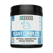 Zhou Nutrition Plant Complete Vanilla Protein | Easy to Digest | Muscle Recovery | 16 servings