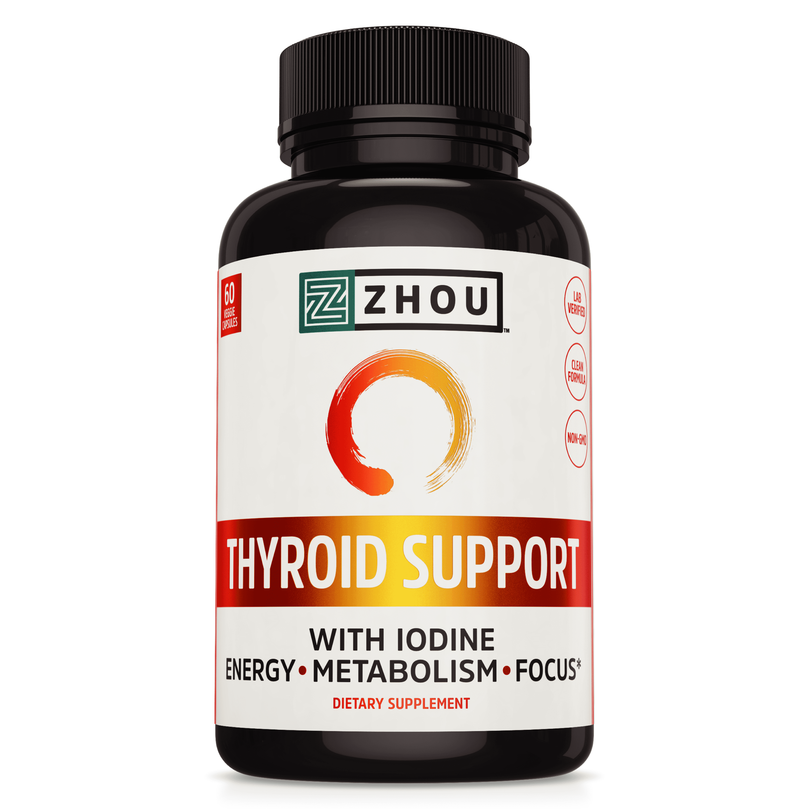 Zhou Thyroid Support Complex with Iodine Supplement, Increase Energy