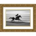 thumbnail image 1 of Zhou, Steven 14x11 Gold Ornate Wood Framed with Double Matting Museum Art Print Titled - Horse Racing 5, 1 of 4