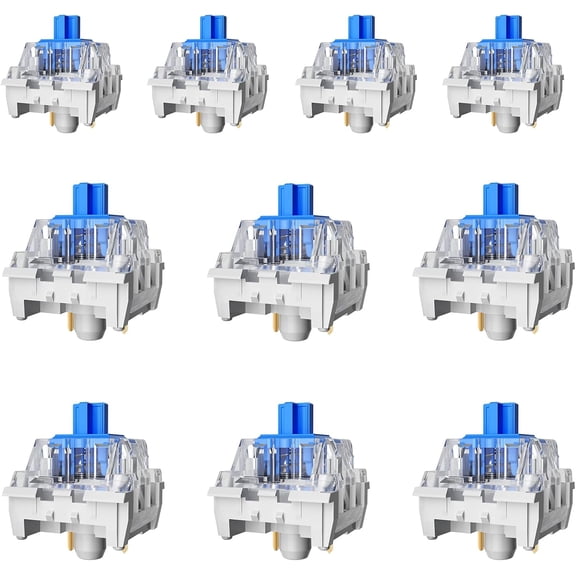 ZhouWang 36PCS Blue Pre-Lubricated,Dustproof Click Switch,Crisp clicking Sound with Strong Tactile Feedback, Suitable clicker for 3D Prints and Mechanical Gaming Keyboards.
