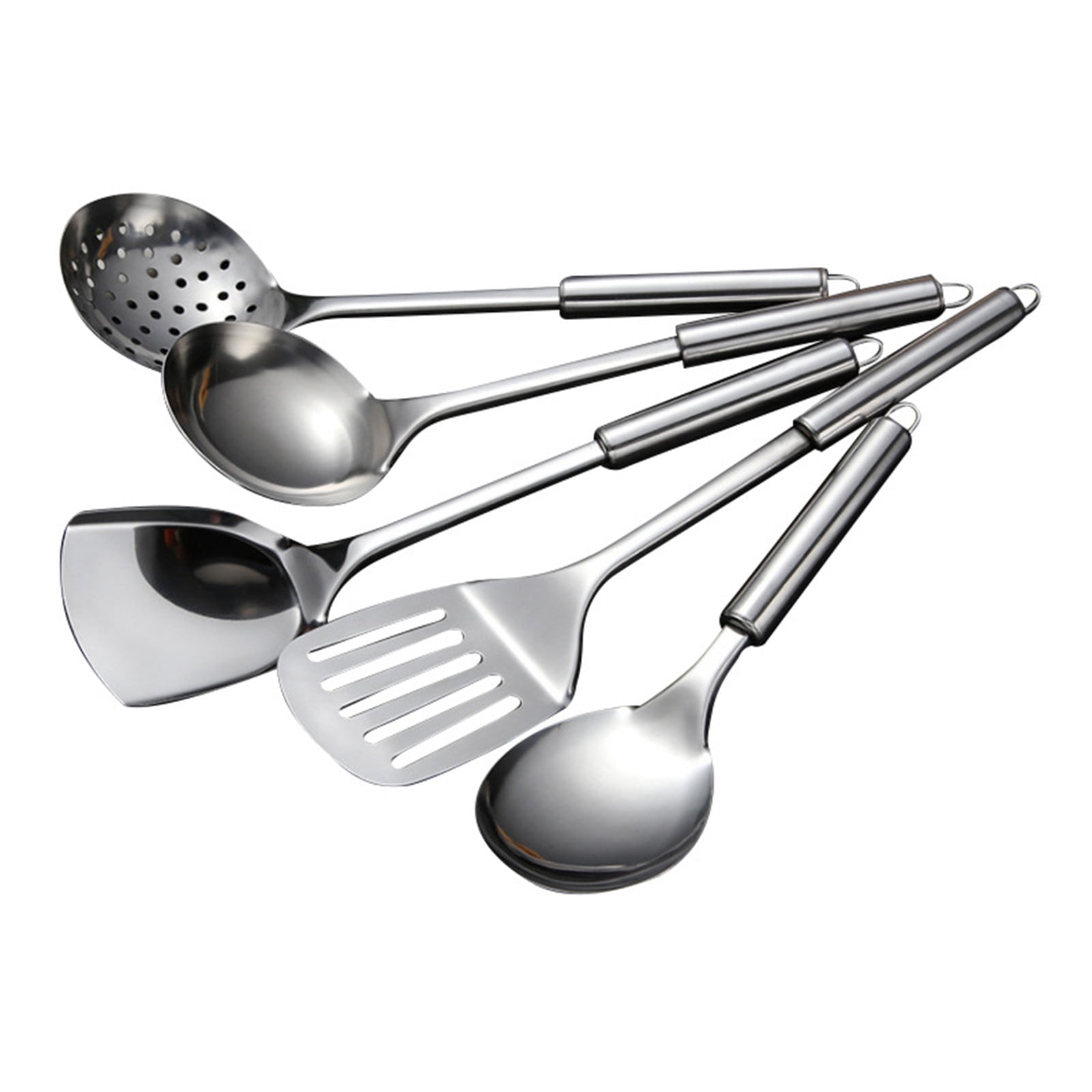 5-Piece Silver Stainless Steel Cooking Utensils Set