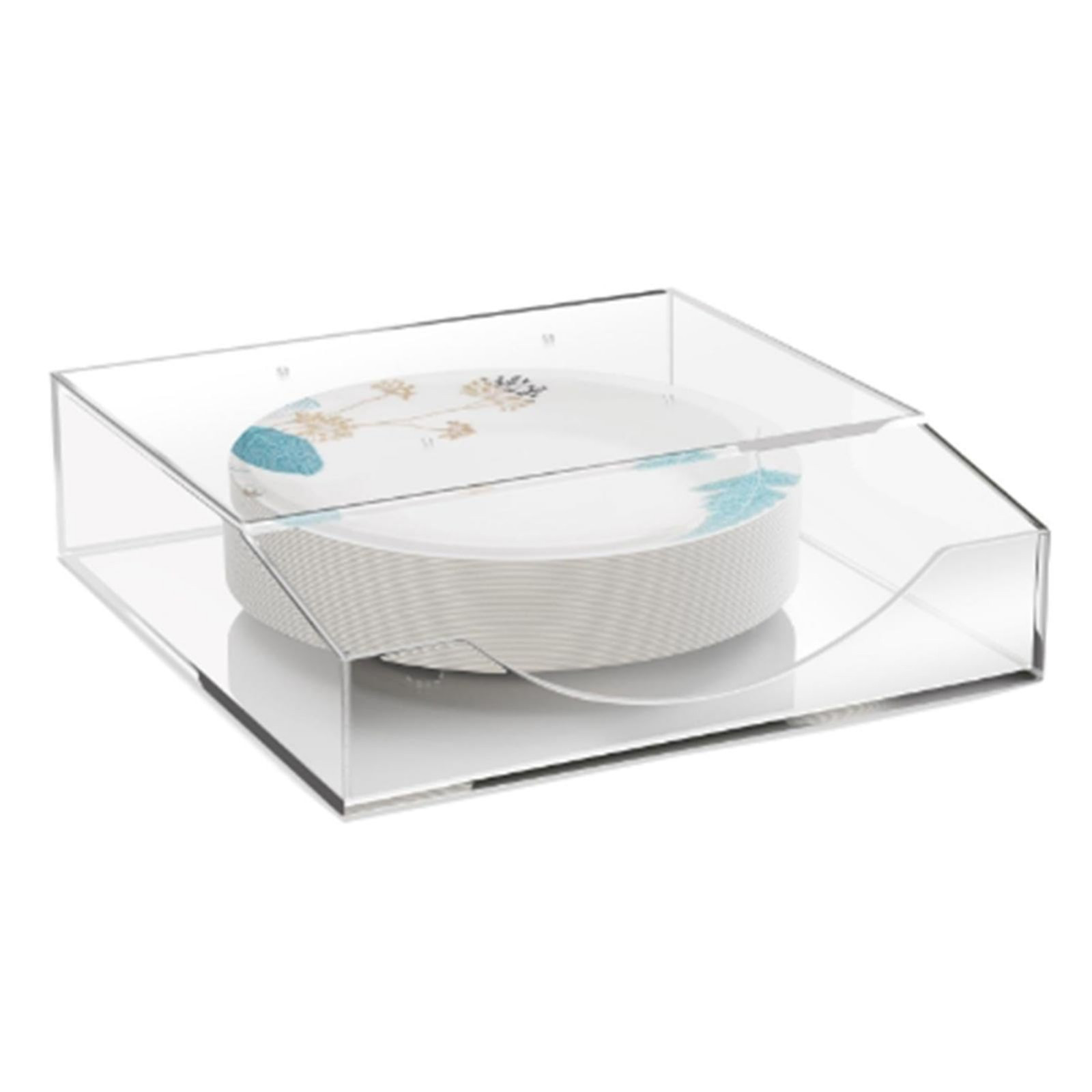 Zhouqiannn Acrylic Paper Plate Organizer Holder Under Cabinet Paper ...