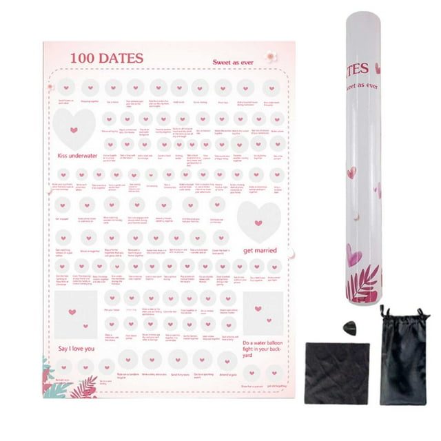 Zhouqiannn Couples 100 Dates Ideas Scratch Off Poster Scratching Off