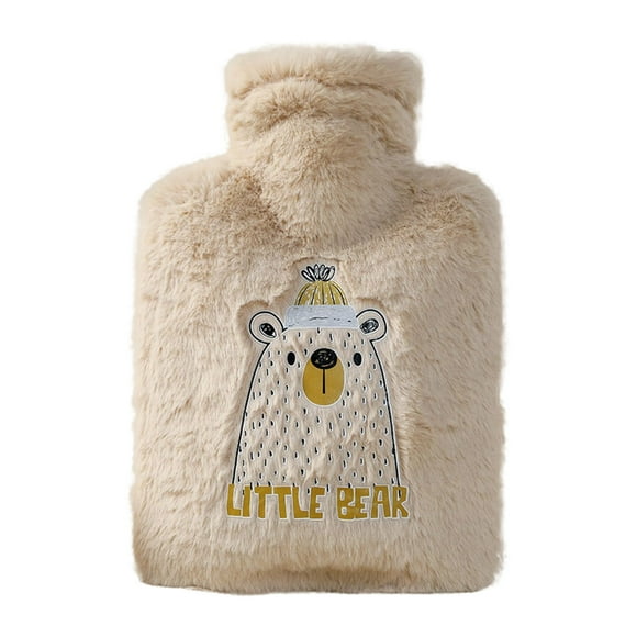 Zhouqiannn Cute Cartoon Hand Warmer 1000ML (34oz) Fall and Winter Large Thickened Hot Water Bag Fashion Female Animal Hand Warmer for Neck Shoulder Abdomen (Brown) Glove Warmers Reusable