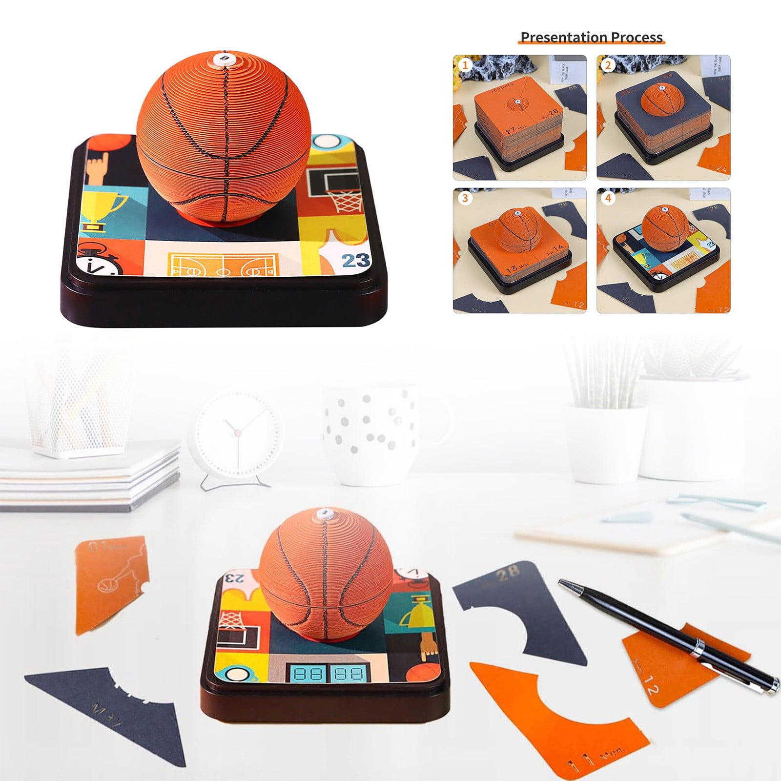 Zhouqiannn Slice 3D Calendar 2025 3D Calendar Notepad DIY Carved Art