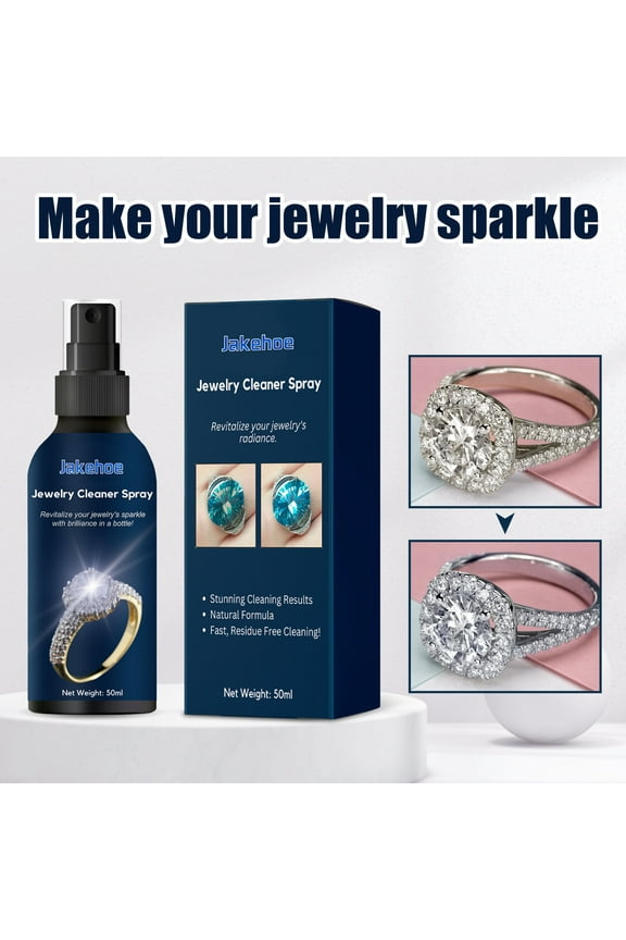1.7 fl oz Jewelry Cleaner Solution Ultrasonic Safe Liquid for Gold Silver Diamonds Gemstones Removes Tarnish Dirt Oil