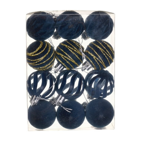 Zhourta 12PCS Velvet Christmas Balls 1.57Inch Flocked Christmas Tree Ornaments Balls Xmas Decorative Hanging Ornaments Christmas Tree Decoration
