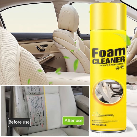 Zhourta 17.5 fl oz Multi-Purpose Car Interior Foam Cleaner Leather Seat Dashboard Cleaner No-Rinse Formula Removes Stains Odors Safe for Upholstery
