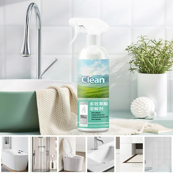 Zhourta 17oz Oxalic Acid Cleaner for Toilet Tile High Concentration Formula Removes Stubborn Stains Limescale Rust Safe on Porcelain Ceramic