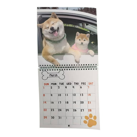 Zhourta 2026 Vertical Wall Calendar Adorable Cat or Dog Thick Sturdy Paper with Multiple Holidays for Planning and Organization for Office Home New Year