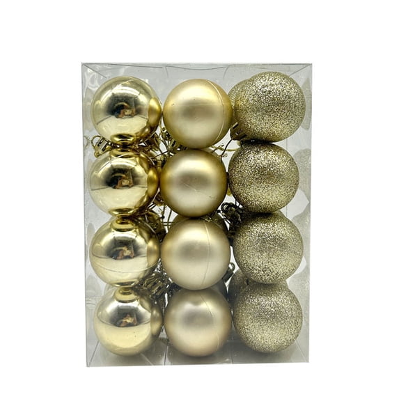 Zhourta 24PCS Christmas Balls Set 1.18Inch Various Styles Christmas Tree Hanging Window Decoration Shatterproof Christmas Ornaments