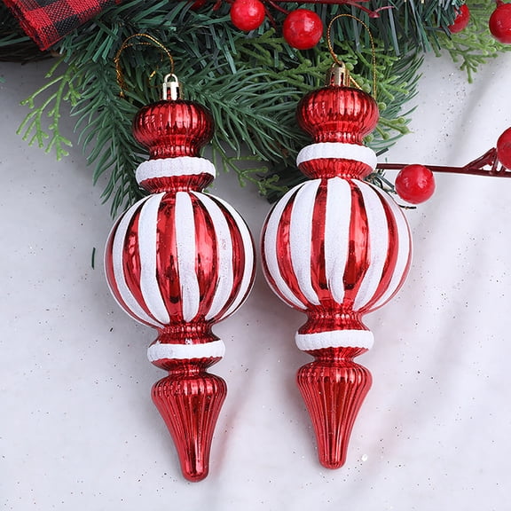 Zhourta 2PC Christmas Red and White Gourd Hanging Christmas Tree Decoration Pendant Christmas Event Decoration Accessory Pendant