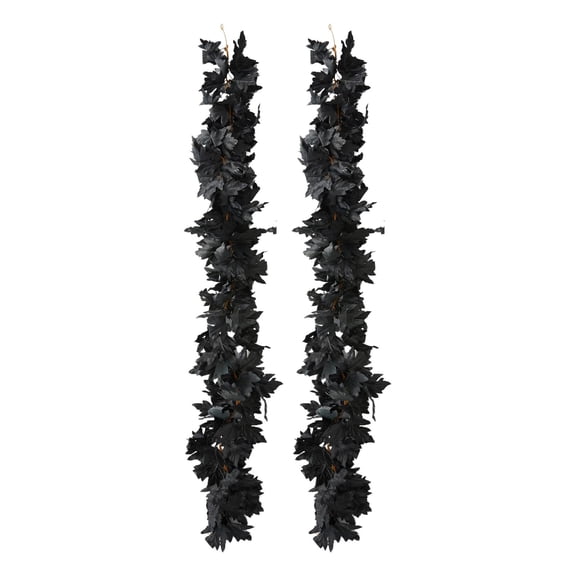 Zhourta 2PCS Simulated Maple Leaf Vines Leaves 5.58ft Halloween Thanksgiving Festival Decoration Room Living Room Scene Layout Simulated Vines
