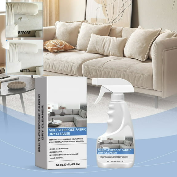 Zhourta 4 fl oz Fabric Sofa Cleaner Gentle Formula for Upholstery Removes Stains and Odors No Harsh Chemicals Safe for Most Fabrics
