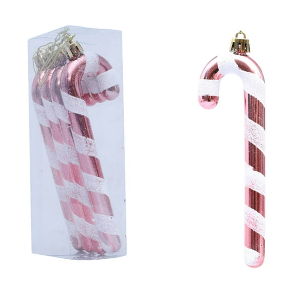 Zhourta 4PCS Candy Cane for Christmas Tree Decoration 6 Colors Simulated Lollipop Walking Sticks Christmas Decoration Shatterproof 6 Inch Christmas Ornament