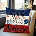 thumbnail image 1 of Zhourta 4th of July Pillow Cover 17×17Inch Memorial Day Throw Pillowcase Cover High Definition Flag Printed Red White and Blue Throw Pillowcase Cover, 1 of 6