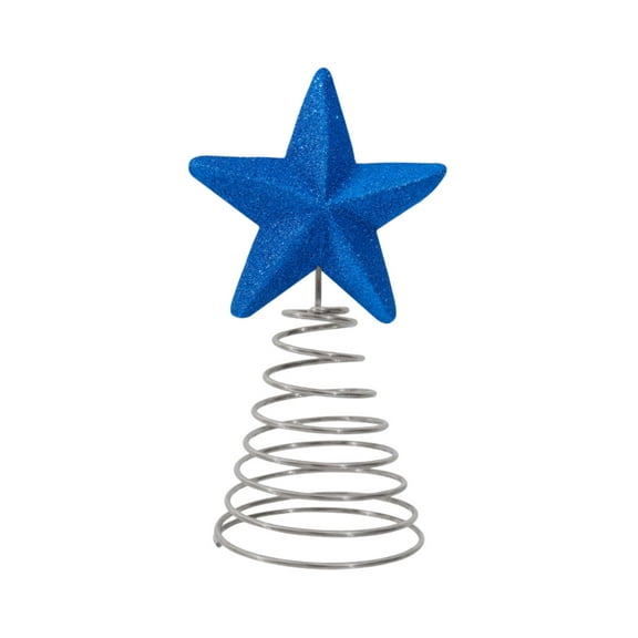 Zhourta 4th of July Tree Topper Star with Spring Base Shining Patriotic Decor Twinkling Red White Blue Christmas Independence Day Dual Holiday Use