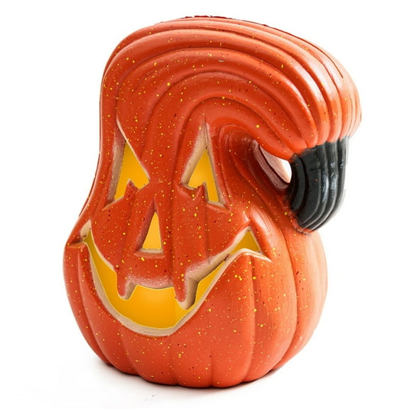 Zhourta 5.5 Inch Realistic Halloween Pumpkin Light Wicked Crooked Gourd LED Decor for Spooky Porch Yard Party