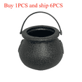 thumbnail image 1 of Zhourta 6 Pack Halloween Witch Bucket Miniature Cauldron Set with Handle for Trick or Treat Candy Collection and Party Favors, 1 of 5