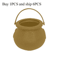 thumbnail image 1 of Zhourta 6 Pack Halloween Witch Bucket Miniature Cauldron Set with Handle for Trick or Treat Candy Collection and Party Favors, 1 of 5