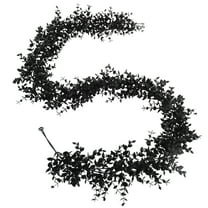Zhourta 6Ft Black Eucalyptus Vine Halloween Decoration Scary Leaf Garland for Haunted House and Gothic Party Displays