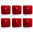 thumbnail image 1 of Zhourta 6PCS Christmas Red Non Woven Chair Back Cover Festive Chair Decorations for Holiday Parties and Gatherings Perfect for Dining Room and Event Decor, 1 of 9