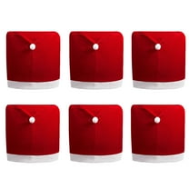 Zhourta 6PCS Christmas Red Non Woven Chair Back Cover Festive Chair Decorations for Holiday Parties and Gatherings Perfect for Dining Room and Event Decor