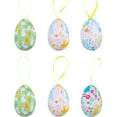 thumbnail image 1 of Zhourta 6PCS Easter Hanging Eggs DIY Painting Mini Easter Ornaments for Small Tree Simulation Decorative Ornaments Scene Arrangement Resurrection Hanging Props, 1 of 5