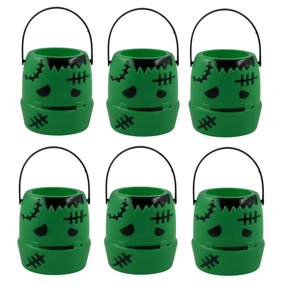Zhourta 6PCS Halloween Pumpkin Buckets Ghost Containers and Candy Baskets Set for Trick or Treat Party Favor Collection