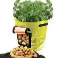 thumbnail image 1 of Zhourta 7/10 Gallon Grow Bags with Flap Thickened Aeration Fabric Pots Heavy Duty Cloth Pots for Plants Potato Planter PE Container Bag Pouch Plant Growing Pot Side Window, 1 of 6