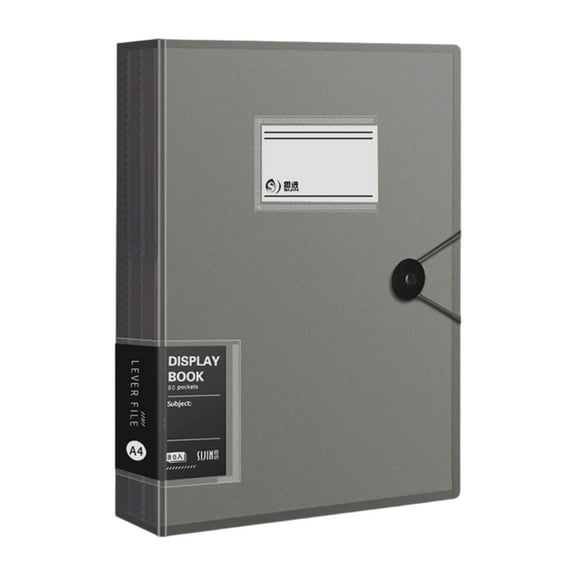 Zhourta A4 Document Folder 30 Pockets 60 Sides File Organizer with Snap Button for Office Business Portfolio Storage