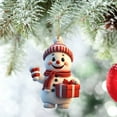 thumbnail image 1 of Zhourta Acrylic Christmas Snowman with Red Scarf and Hat decoration Ornaments 2D Flat Christmas Pendant Christmas Tree Pendant, 1 of 5