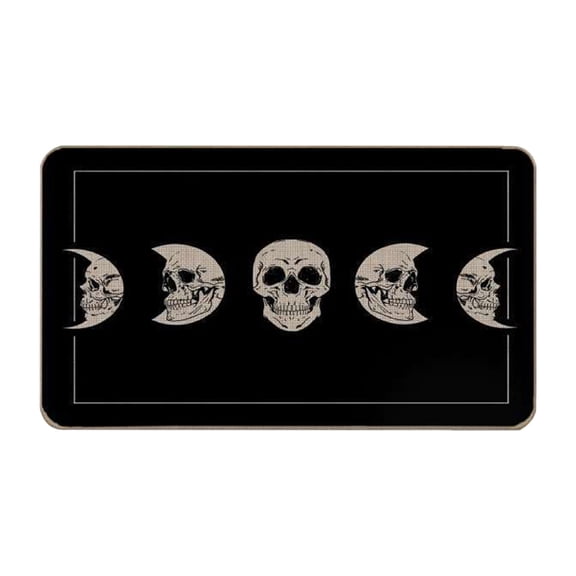 Zhourta Black Halloween Skeleton Door Mat Spooky Entryway Rug for Trick or Treaters Yet Stylish Front Door Decoration Dirt Wiper Non Slip Floor Mats 16x23.62 Inch